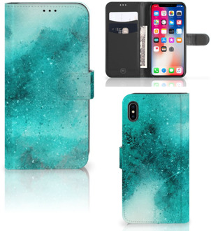 B2Ctelecom iPhone Xs Max Beschermhoes Painting Blue