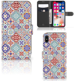 B2Ctelecom iPhone Xs Max Beschermhoes Tiles Color