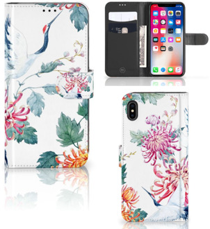 B2Ctelecom iPhone Xs Max Smartphone Hoesje Bird Flowers