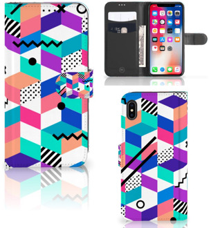 B2Ctelecom iPhone Xs Max Smartphone Hoesje Blocks Colorful