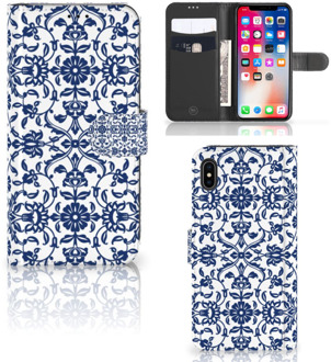 B2Ctelecom iPhone Xs Max Smartphone Hoesje Flower Blue