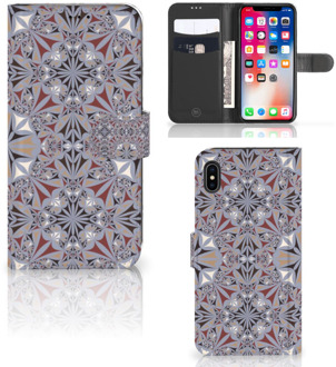 B2Ctelecom iPhone Xs Max Smartphone Hoesje Flower Tiles