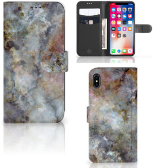 B2Ctelecom iPhone Xs Max Smartphone Hoesje Marmer Grijs