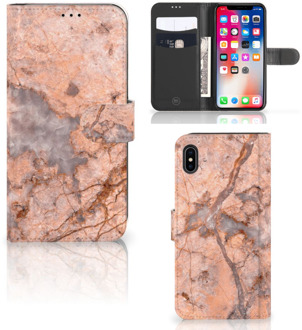 B2Ctelecom iPhone Xs Max Smartphone Hoesje Marmer Oranje