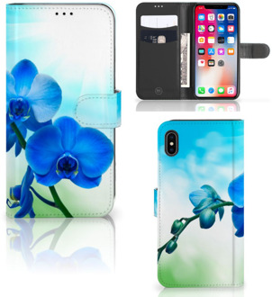 B2Ctelecom iPhone Xs Max Smartphone Hoesje Orchidee Blauw