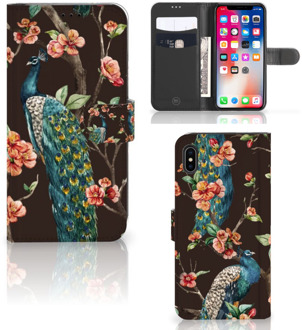 B2Ctelecom iPhone Xs Max Smartphone Hoesje Pauw met Bloemen