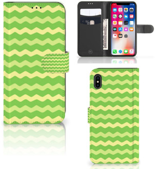 B2Ctelecom iPhone Xs Max Smartphone Hoesje Waves Green