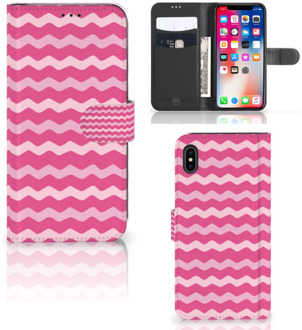 B2Ctelecom iPhone Xs Max Smartphone Hoesje Waves Pink