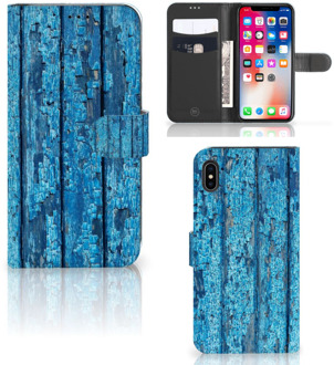 B2Ctelecom iPhone Xs Max Smartphone Hoesje Wood Blue