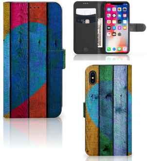 B2Ctelecom iPhone Xs Max Smartphone Hoesje Wood Heart