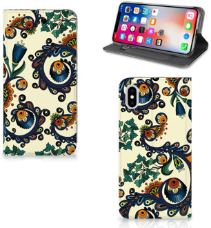 B2Ctelecom iPhone Xs Max Standcase Hoesje Design Barok Flower