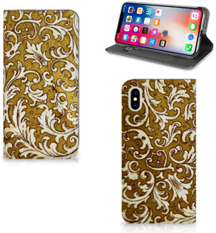 B2Ctelecom iPhone Xs Max Standcase Hoesje Design Barok Goud