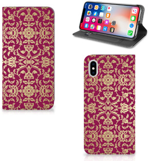 B2Ctelecom iPhone Xs Max Standcase Hoesje Design Barok Pink