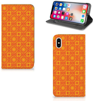 B2Ctelecom iPhone Xs Max Standcase Hoesje Design Batik Orange