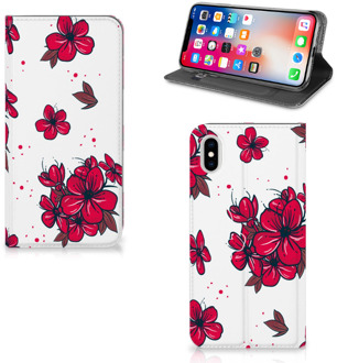 B2Ctelecom iPhone Xs Max Standcase Hoesje Design Blossom Red