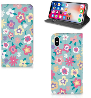 B2Ctelecom iPhone Xs Max Standcase Hoesje Design Flower Power