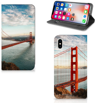 B2Ctelecom iPhone Xs Max Standcase Hoesje Design Golden Gate Bridge