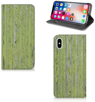 B2Ctelecom iPhone Xs Max Standcase Hoesje Design Green Wood