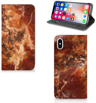 B2Ctelecom iPhone Xs Max Standcase Hoesje Design Marmer Bruin