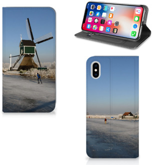 B2Ctelecom iPhone Xs Max Standcase Hoesje Design Schaatsers