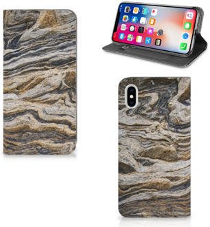 B2Ctelecom iPhone Xs Max Standcase Hoesje Design Steen