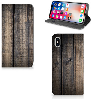 B2Ctelecom iPhone Xs Max Standcase Hoesje Design Steigerhout