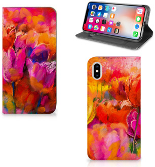 B2Ctelecom iPhone Xs Max Standcase Hoesje Design Tulpen