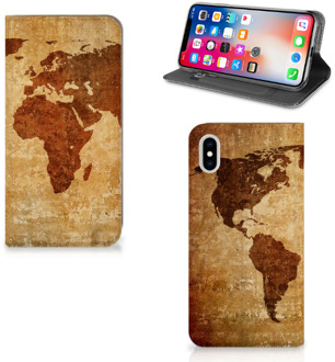 B2Ctelecom iPhone Xs Max Standcase Hoesje Design Wereldkaart