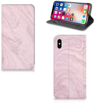 B2Ctelecom iPhone Xs Max Standcase Hoesje Marble Pink