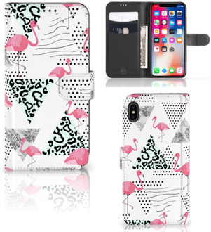 B2Ctelecom iPhone Xs Max Telefoonhoesje Flamingo Triangle