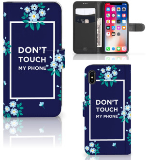 B2Ctelecom iPhone Xs Max Telefoonhoesje Flowers Blue DTMP