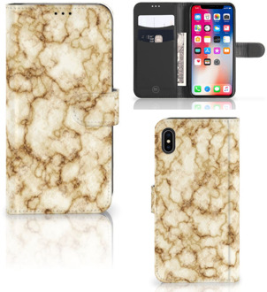 B2Ctelecom iPhone Xs Max Telefoonhoesje Marmer Goud