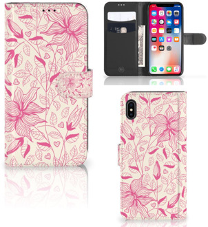 B2Ctelecom iPhone Xs Max Telefoonhoesje Pink Flowers