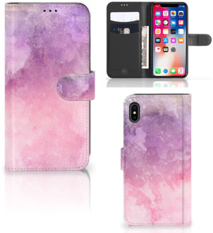 B2Ctelecom iPhone Xs Max Telefoonhoesje Pink Purple Paint