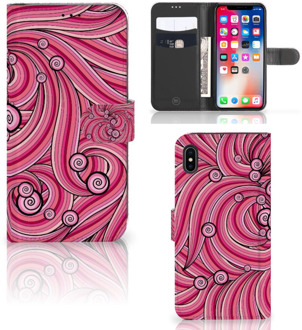 B2Ctelecom iPhone Xs Max Telefoonhoesje Swirl Pink