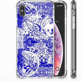 B2Ctelecom iPhone Xs Max  TPU-siliconen Hoesje Angel Skull Blue