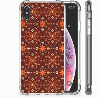 B2Ctelecom iPhone Xs Max  TPU-siliconen Hoesje Batik Brown