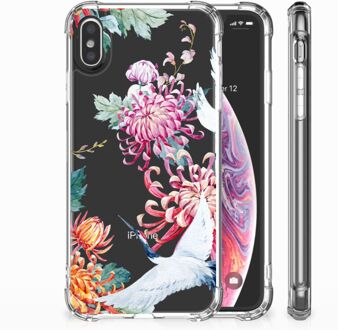 B2Ctelecom iPhone Xs Max  TPU-siliconen Hoesje Bird Flowers