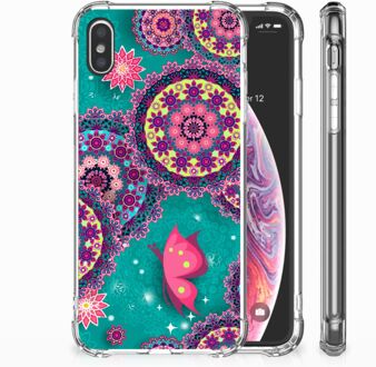 B2Ctelecom iPhone Xs Max  TPU-siliconen Hoesje Cirkels en Vlinders