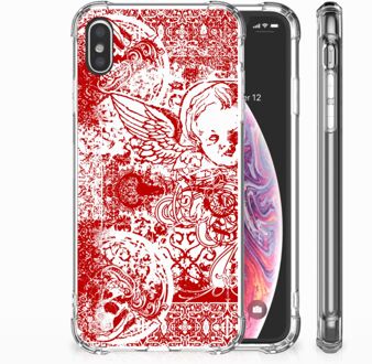 B2Ctelecom iPhone Xs Max  TPU-siliconen Hoesje Design Angel Skull Red