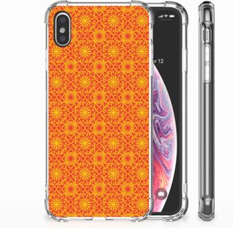 B2Ctelecom iPhone Xs Max  TPU-siliconen Hoesje Design Batik Orange