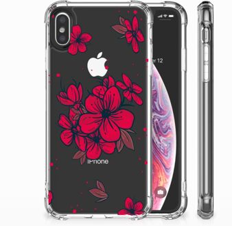 B2Ctelecom iPhone Xs Max  TPU-siliconen Hoesje Design Blossom Red