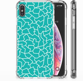 B2Ctelecom iPhone Xs Max  TPU-siliconen Hoesje Design Cracks Blue