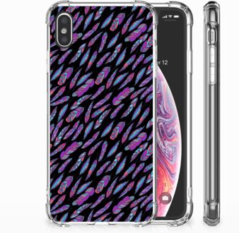 B2Ctelecom iPhone Xs Max  TPU-siliconen Hoesje Design Feathers Color