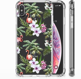 B2Ctelecom iPhone Xs Max  TPU-siliconen Hoesje Design Flamingo Palms