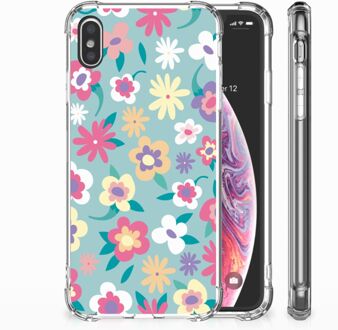 B2Ctelecom iPhone Xs Max  TPU-siliconen Hoesje Design Flower Power