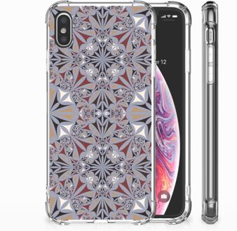 B2Ctelecom iPhone Xs Max  TPU-siliconen Hoesje Design Flower Tiles