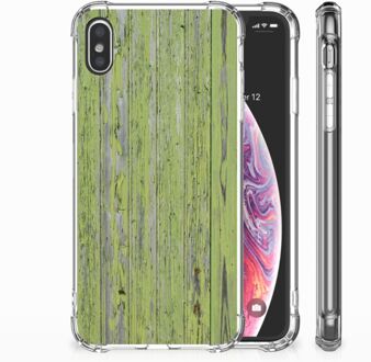 B2Ctelecom iPhone Xs Max  TPU-siliconen Hoesje Design Green Wood