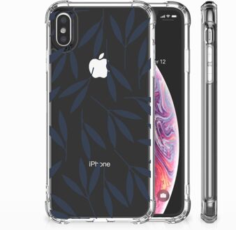 B2Ctelecom iPhone Xs Max  TPU-siliconen Hoesje Design Leaves Blue