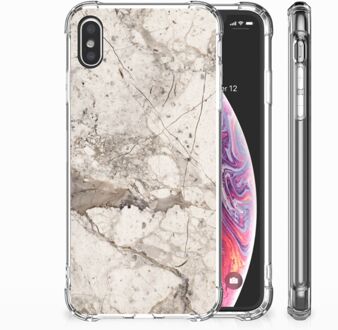 B2Ctelecom iPhone Xs Max  TPU-siliconen Hoesje Design Marmer Beige